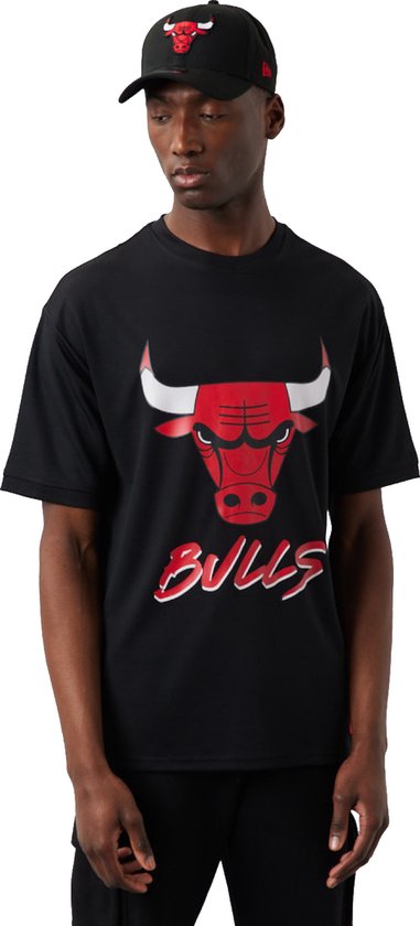 New Era Chicago Bulls Nba Script Mesh T-shirt Met Korte Mouwen Zwart L Man