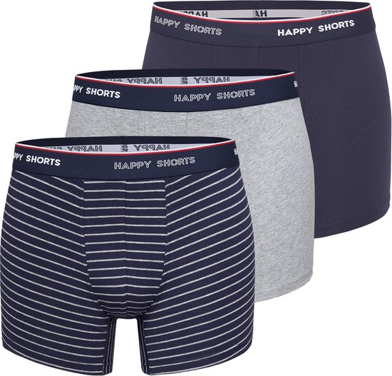 Happy Shorts Lot de 3 Boxers Homme Maritim Striped - Taille XL