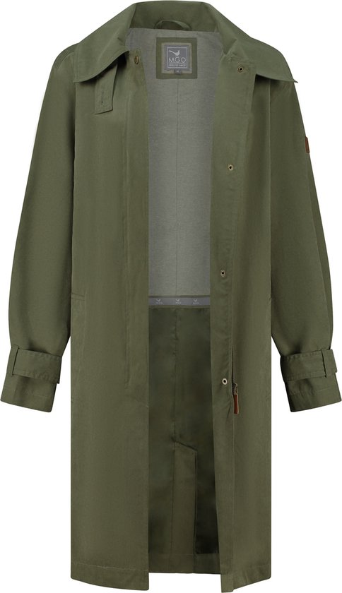 MGO Pippa Dames Trenchcoat - Lange jas vrouwen - Wind- en Waterdicht - Olijfgroen