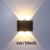 Wandlamp - Voor Buiten en Binnen - 4 Lichtpunten - Industrieel - Zwart - Mooi Strak Design - 1 Stuks