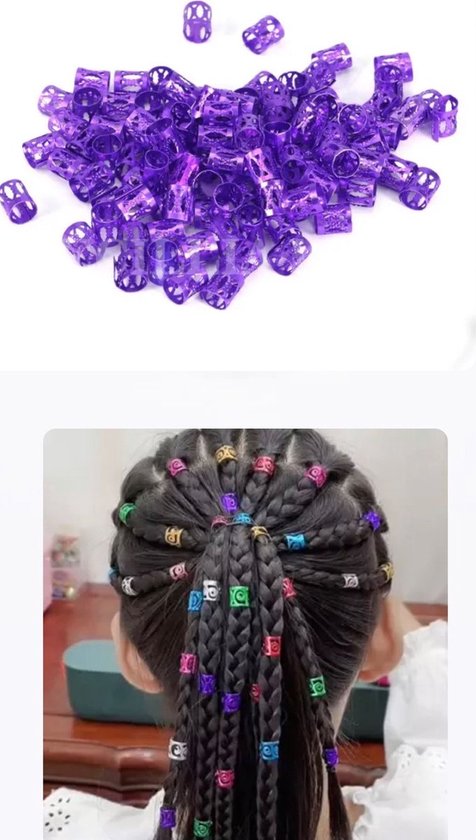 Foto: Akyol beads for braids kralen voor braids dreadlock haar ringen braids braids paarse kleur braids extension kralen rasta haar bedels manchet clip vlecht haarringen haarbedels 25 stuks