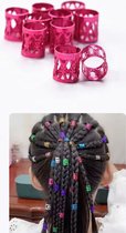 Akyol - Beads for braids – Kralen voor braids – Dreadlock haar ringen -braids -braids roze braids – Extension Kralen – Rasta haar bedels – Manchet Clip – Vlecht haarringen – Haarbedels – 25 stuks