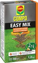 COMPO Easy Mix - 2 in 1 : zaaien en bemesten - voor herstel van uitgedunde gazons - doos 1,2 kg (50 m²)