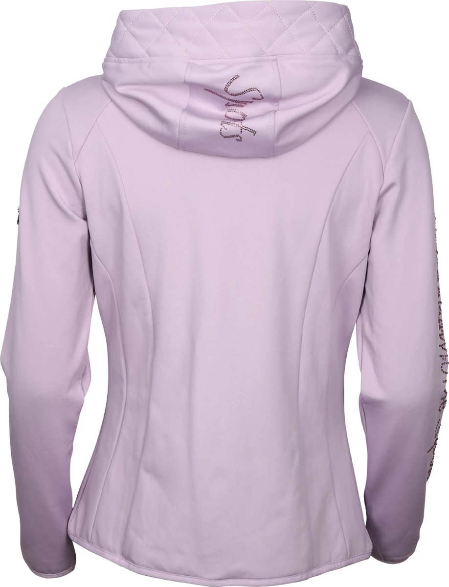 Veste droite col châle rose clair femme