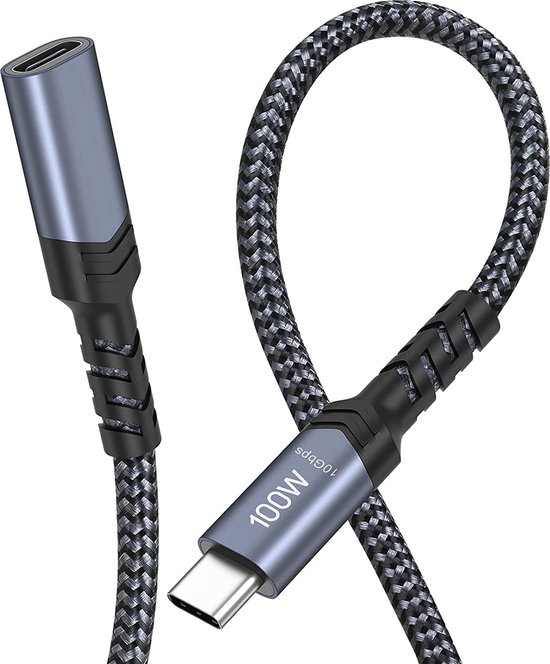 Câble d'extension USB Type C mâle vers USB type C femelle 3.1 / Thunderbolt  3, Rallonge 50 cm, Ugreen - Noir