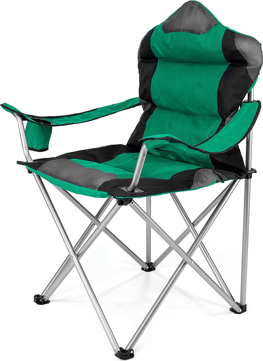 Chaise de camping, Pliable, avec Rembourrage, avec Porte-boissons