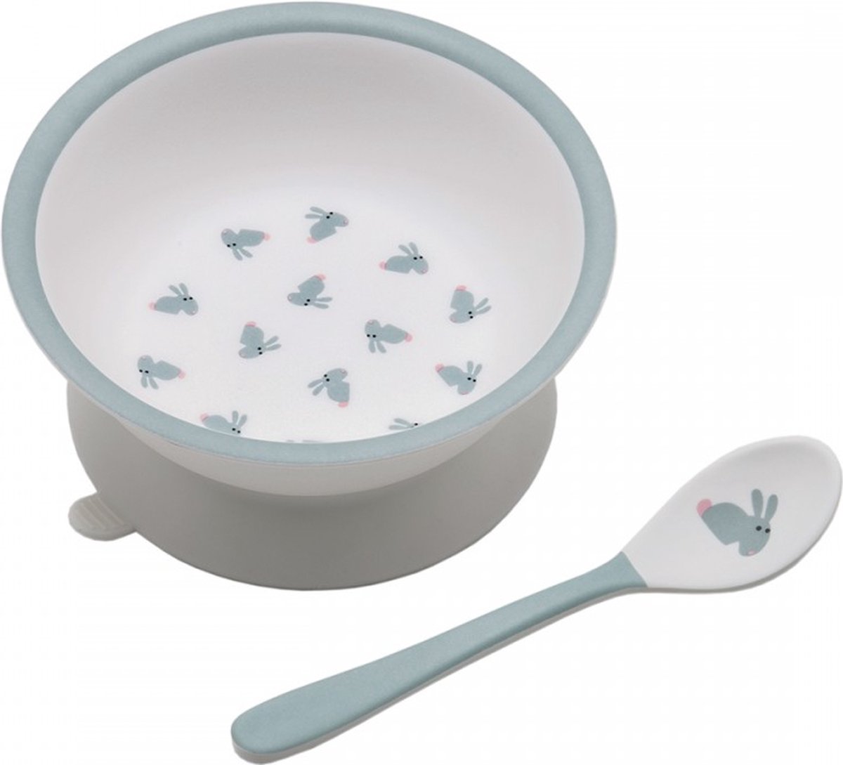Goedkoopste Schaaltje met Zuignap/lepeltje Konijntjes
