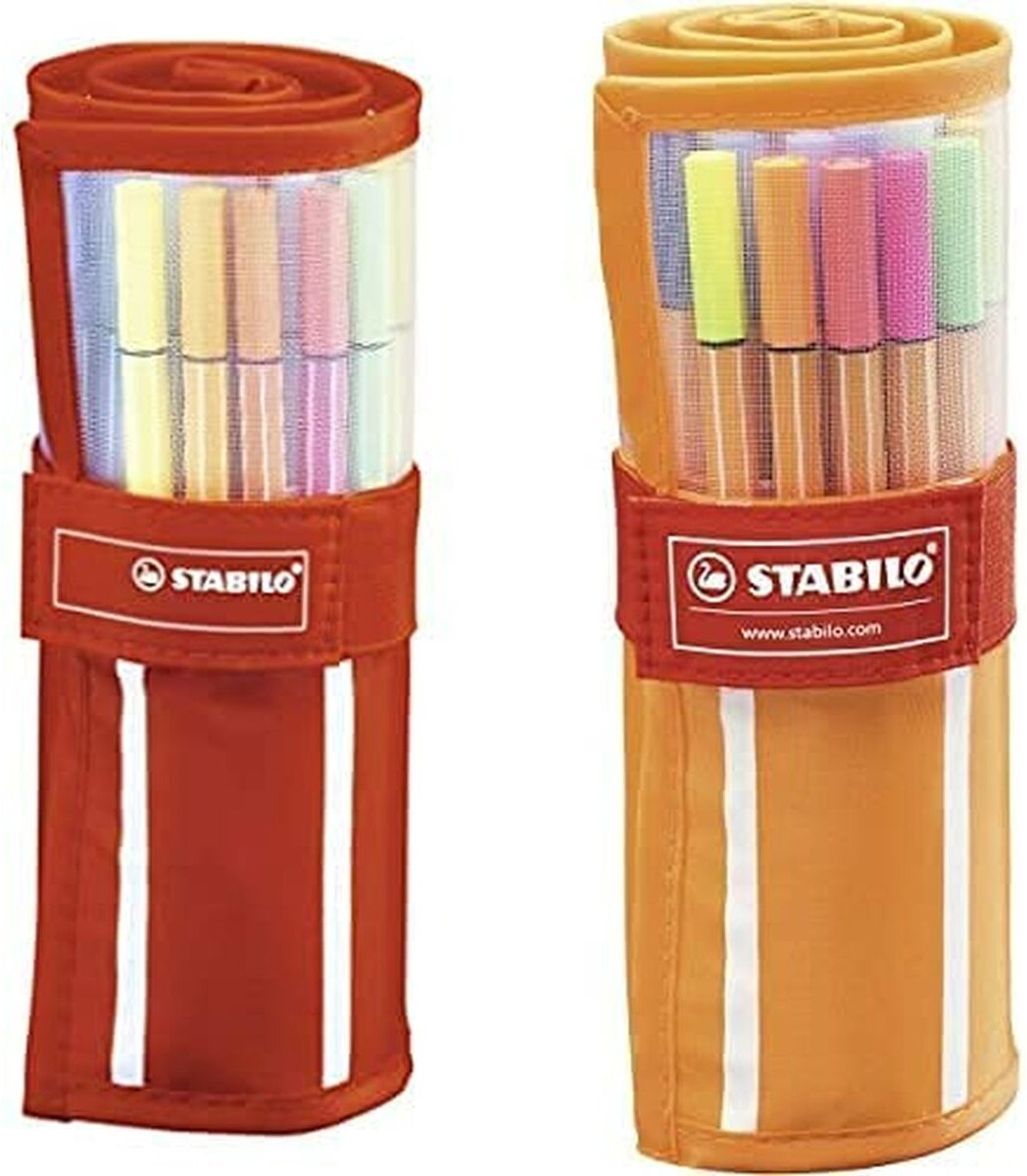 STABILO Pen 68 - Premium Viltstift - Rollerset - 30 Stuks Etui - Met 25  Standaard + 5... | bol.com