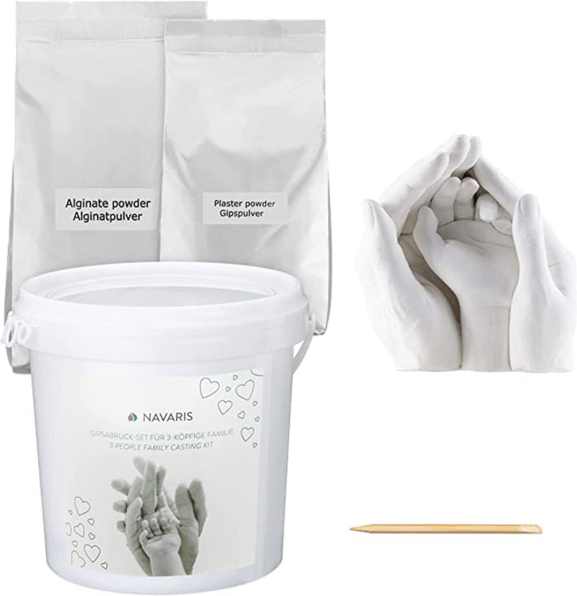 Goedkoopste Handafdrukset , Handen Casting Kit , Handafdruk Set voor Koppels voor vele Gelegenheden, 3D Hand Molding Kit all-in-one Hand-Casting Kit met Alginaat en Gips,Doe-Het-Zelf / Babygeschenkset