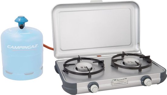 SMH LINE® Réchaud de camping double - 2 feux - 2x 2500W - incl. 12x