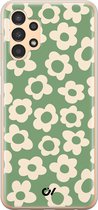 Samsung A13 4G hoesje - Retro Cute Flowers - Bloemen - Groen - Soft Case Telefoonhoesje - TPU Back Cover - Casevibes