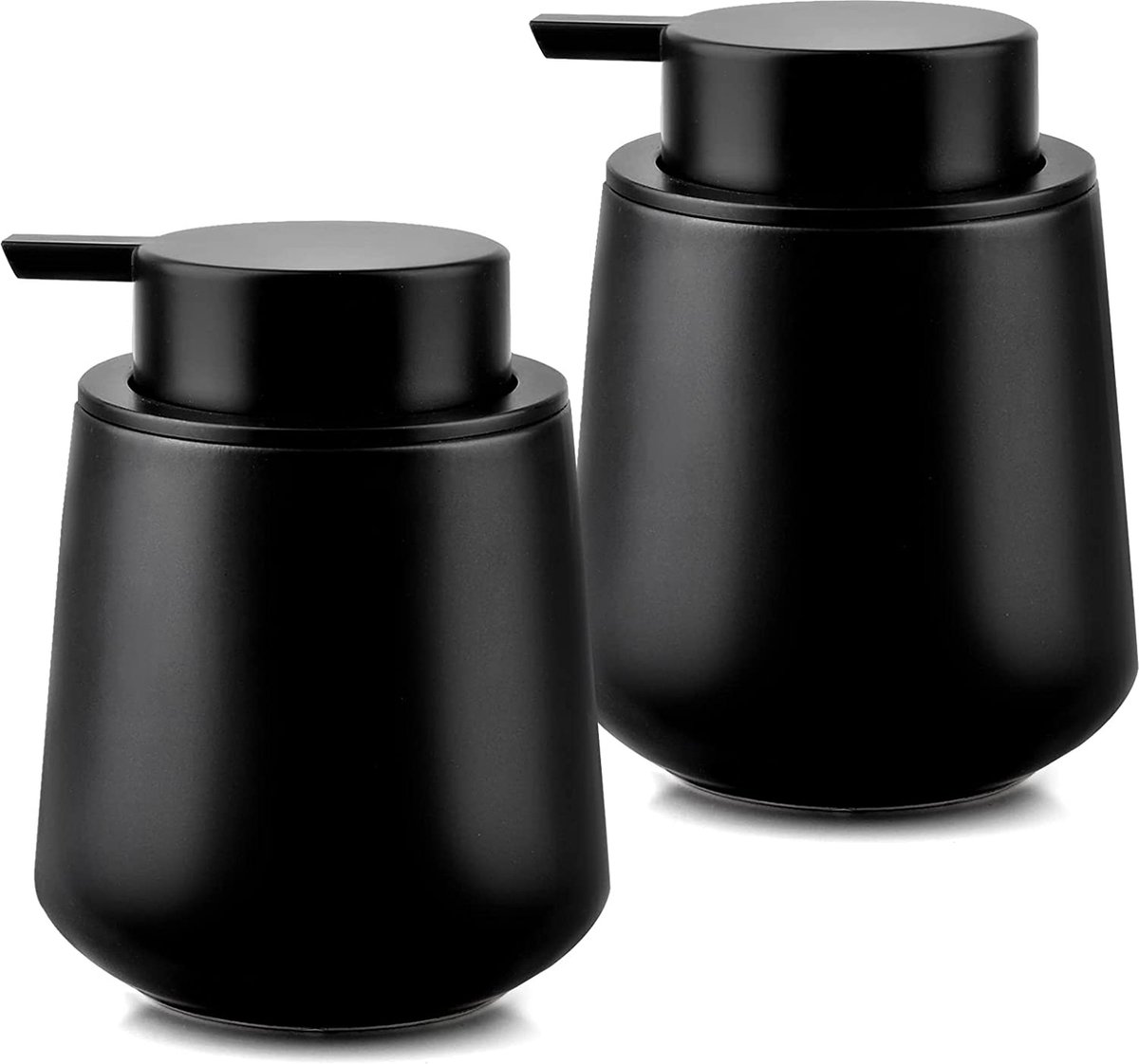 Autumnlife Zeepdispenserset, schuim, 2 stuks schuimzeepdispenser, keramiek, zeepdispenser met grote pomp en etiket, mat blauw, dispenser voor keuken, badkamer, werkblad, 350 ml Autumnlife Zeepdispenserset, schuim, 2 stuks schuimzeepdispenser, keramiek, zeepdispenser met grote pomp en etiket, mat blauw, dispenser voor keuken, badkamer, werkblad, 350 ml