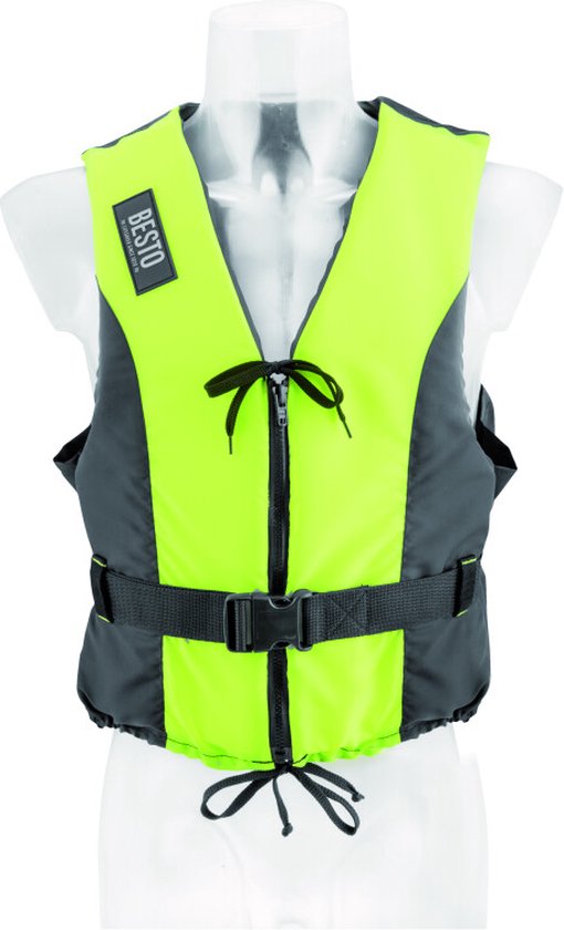 Besto Dinghy zipper 50N zwemvest – Geel/zwart – M