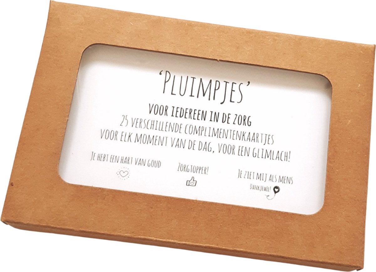 Complimenten voor iedereen in de zorg - kado - complimentenkaarten - Pluimpjes voor Zorgprofessionals - complimentenkaartjes - motivatiekaarten | Liefs op papier