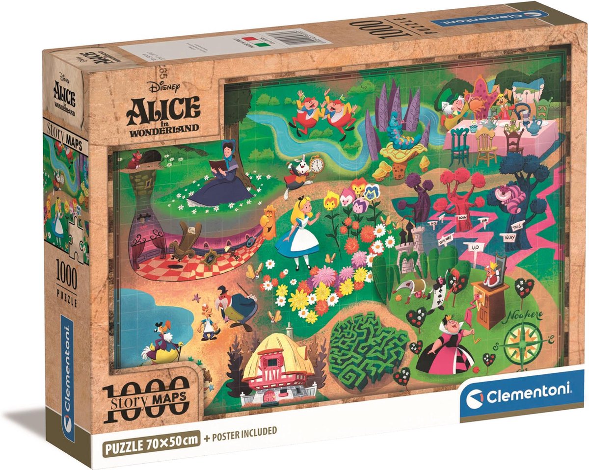 Clementoni Disney Alice in Wonderland Legpuzzel - 1000 stukjes - 70x50 cm - Voor Volwassenen en Kinderen vanaf 14 jaar - Clementoni