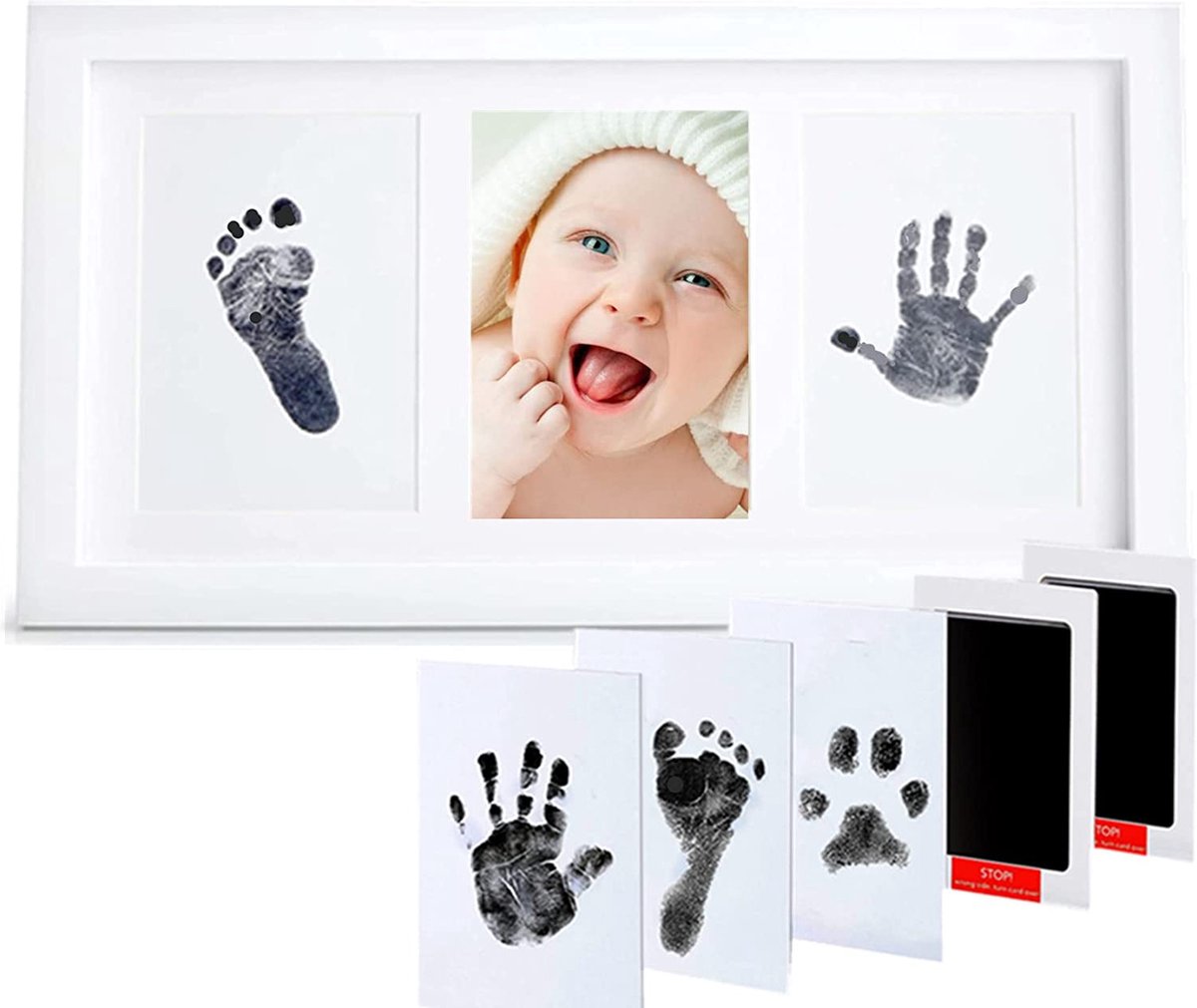 Goedkoopste Babyfotolijst Set \ posters voor de kinderkamer - Baby Hand en Footprint Kit \ kit voor pasgeboren jongens/meisjes - baby fotolijst, Fotolijstplank