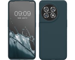 kwmobile telefoonhoesje geschikt voor OnePlus 11 - Hoesje met siliconen coating - Smartphone case in leisteen