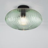 Olucia Charlois - Design Plafondlamp - Aluminium/Glas - Groen;Zwart - Ovaal - 30 cm