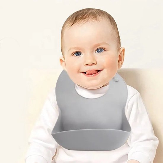 Slabbetje Roze met Opvangbakje - Kraamcadeau voor Baby's & Peuters - Verstelbaar en Waterproof - Siliconen Slabber voor Jongens & Meisjes van Luvion — afbeelding 5