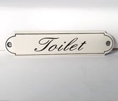 Emaille deurbordje naamplaatje Toilet - 11 x 2,7 cm Klassiek NP-KS-S2 Schuinschrift
