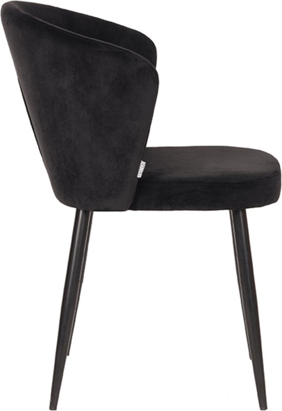 LABEL51 Chaise de salle à manger Wave - Zwart - Velours