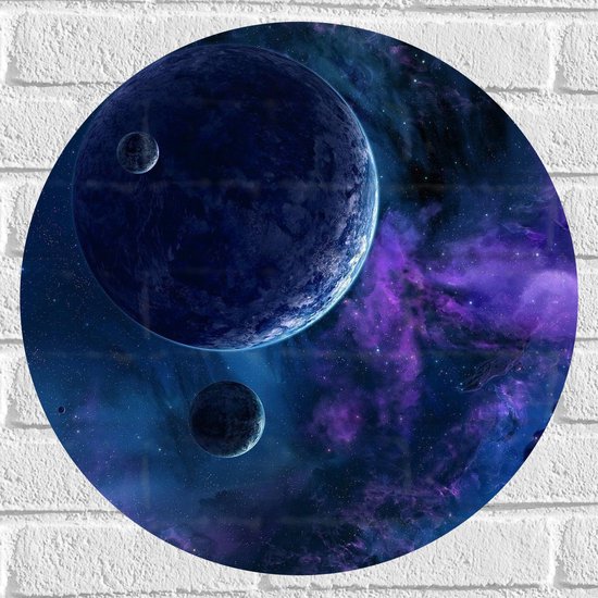 Muursticker Cirkel - Planeten in het Heelal - 50x50 cm Foto op Muursticker