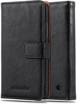 Cadorabo Hoesje geschikt voor Nokia Lumia 640 in ZWART GRAFIET - Beschermhoes met magnetische sluiting, standfunctie en kaartvakje Book Case Cover Etui