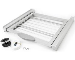 Roller - Aansluitframe wasmachine droger met waslijnrol - 60x60 cm - grijs