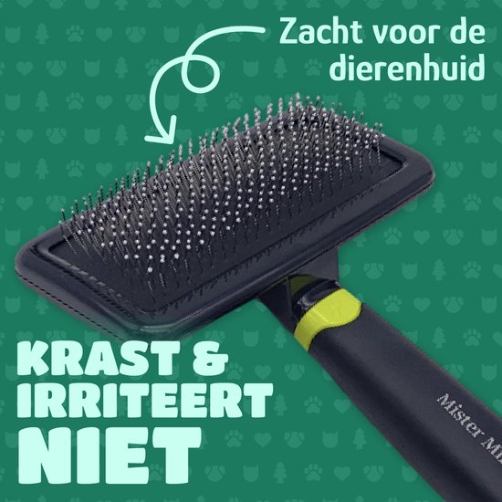 Mister Mill Professionele Slicker L 12 cm - Hondenborstel - Kattenborstel - Hondenkam - Kattenkam