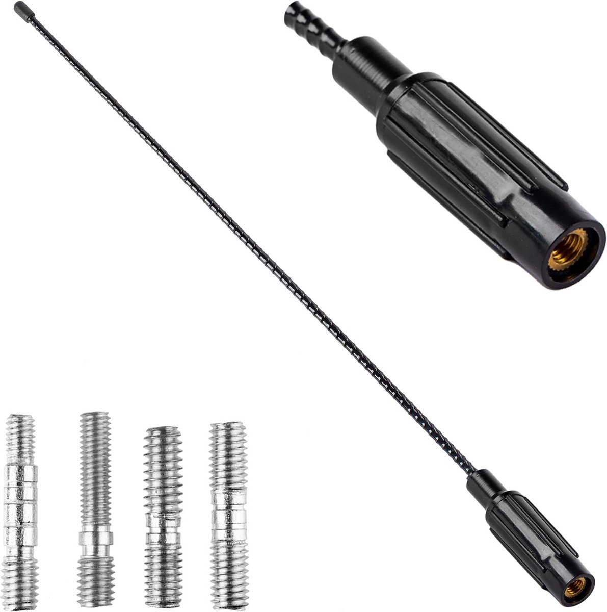 AMiO FM/AM Auto Antenne Mini Universeel met 4 Adapters Zwart (41 cm)