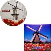Koelkastmagneten Set: Molens - Holland Souvenirs - 2 stuks
