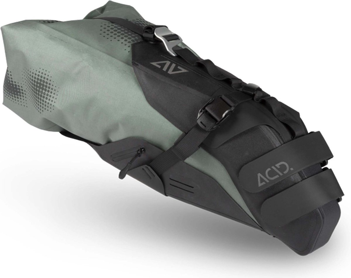 ACID Zadeltas PACK PRO 15 - Waterbestendig - Slijtvast buitenmateriaal - TPU - Inh. 15L - L45xB15xH15 cm - Groen/Zwart