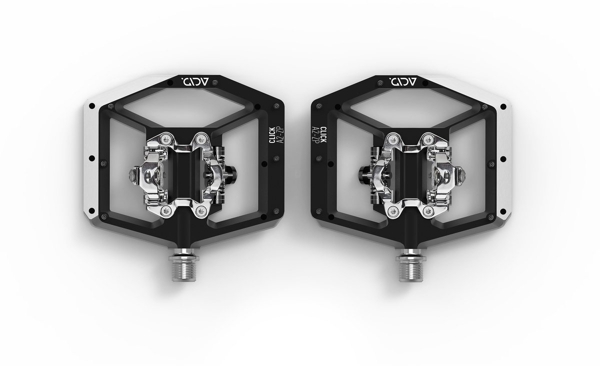 ACID Pedalen KLIK - SPD-compatibel - CNC-afgewerkt - Aluminium - L100xB115xH25 mm - Zwart