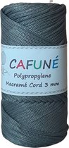 Cafuné Polypropyleen Macrame koord - Grijs - 3mm - PP6 - gevlochten koord - Haken - Macrame - Tas maken