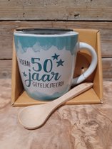 50 ans-félicitations- Bamboe cuillère-mesure-tasse-tasse-paquet-cadeau-coffret-cadeau-demi-siècle-abraham-sara-sarah-anniversaire-festif-emballé-tasse à café-tasse à thé-anniversaire-fête-cadeau anniversaire-cadeau 50 ans -cadeau homme-cadeau femme