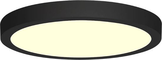 LED Downlight - 18W - Warm Wit 3000K - Mat Zwart - Opbouw - Rond - Aluminium - Ø225mm