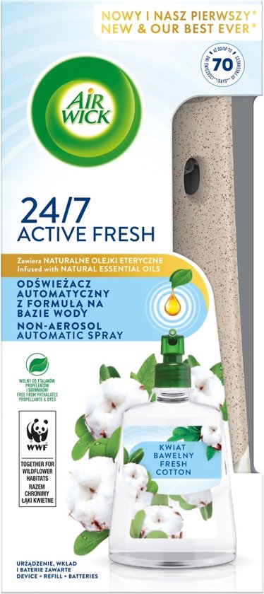 Désodorisant automatique Active Fresh avec formule à base d'eau et