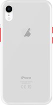 Telefoonglaasje Hoesje Geschikt voor iPhone XR - TPU randen met PVC achterzijde - Wit/Transparant - Beschermhoes - Case - Cover