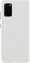 Telefoonglaasje Hoesje Geschikt voor Samsung Galaxy S20 Plus - Kunststof - Wit Transparant - Beschermhoes - Case - Cover