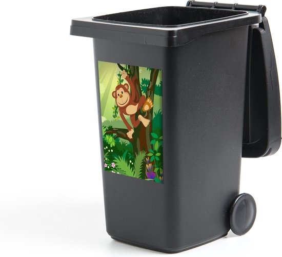 Container sticker Aap - Jungle - Jongens - Meisjes - Bloemen - Kids - 40x60 cm - Kliko sticker