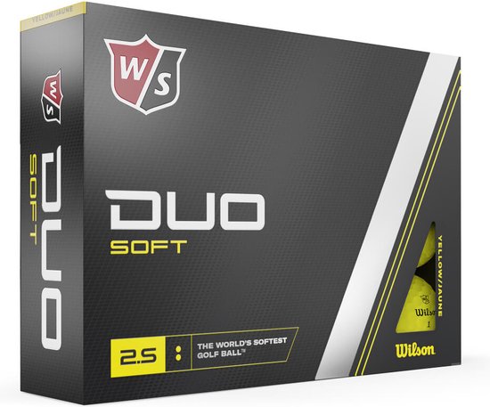 Foto: Wilson staff duo soft golfballen 2023 geel 12 stuks