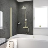 Mur de bain Schulte 1 pièce - 80x140cm - or mat - verre de sécurité transparent - nano - moderne - luxueux