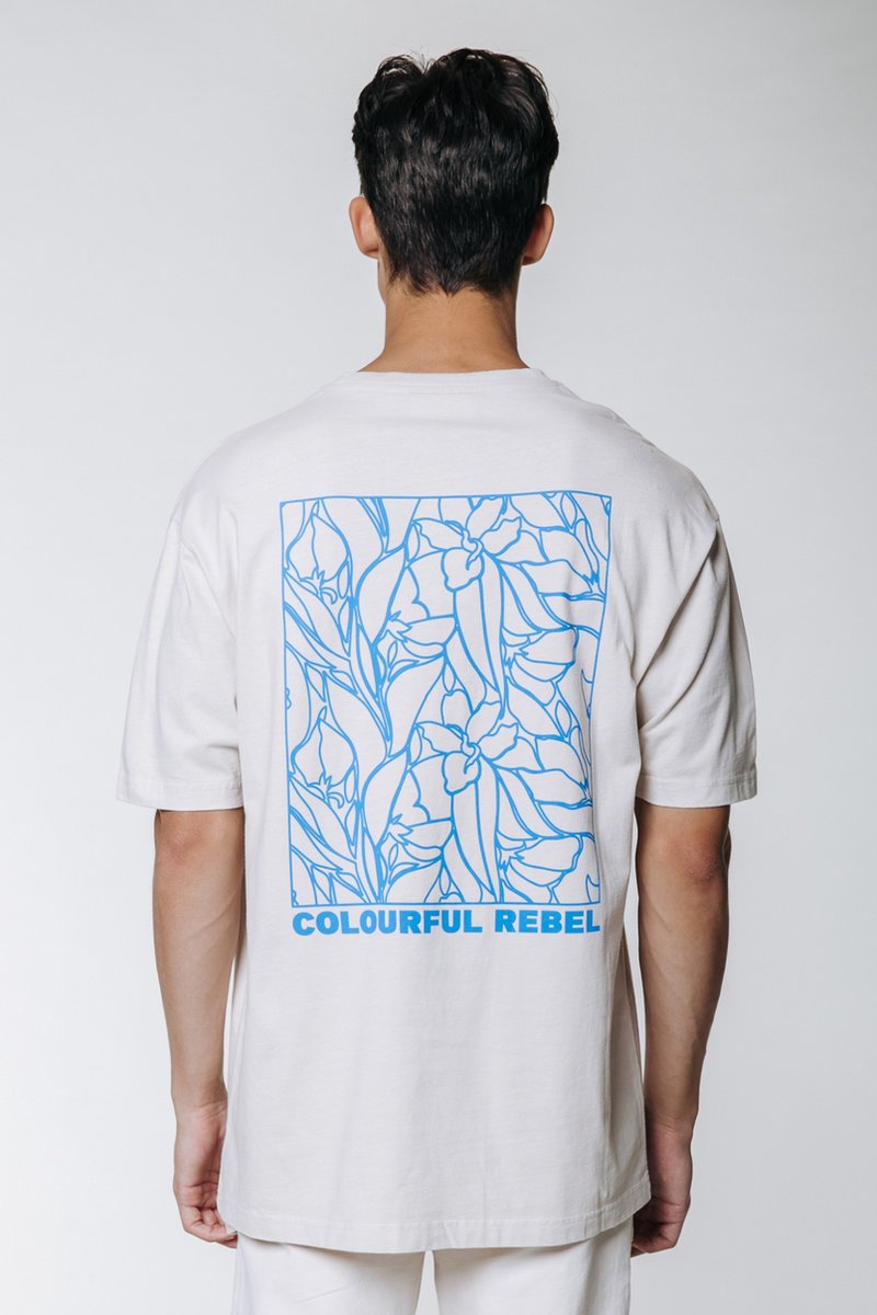 Colourful Rebel Flower Lines Basic Tee - L