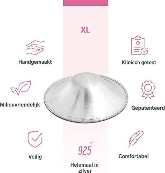 Silverette® Tepelkapjes - XL + O-FEEL™ Ringen - Originele Zilveren Tepelhoedjes - Klinisch Getest - 925 Zilver van Silverette® — afbeelding 4