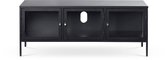 Olivine Carrie metalen tv meubel zwart - 132 x 40 cm