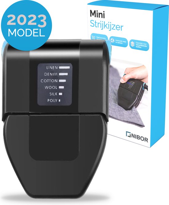 Nibor Reisstrijkijzer Klein Inklapbaar - 60W Mini Strijkijzer - Kleine Travel Strijkijzer - Mini Iron - Reisstrijkijzer met stoom - 2023 Model