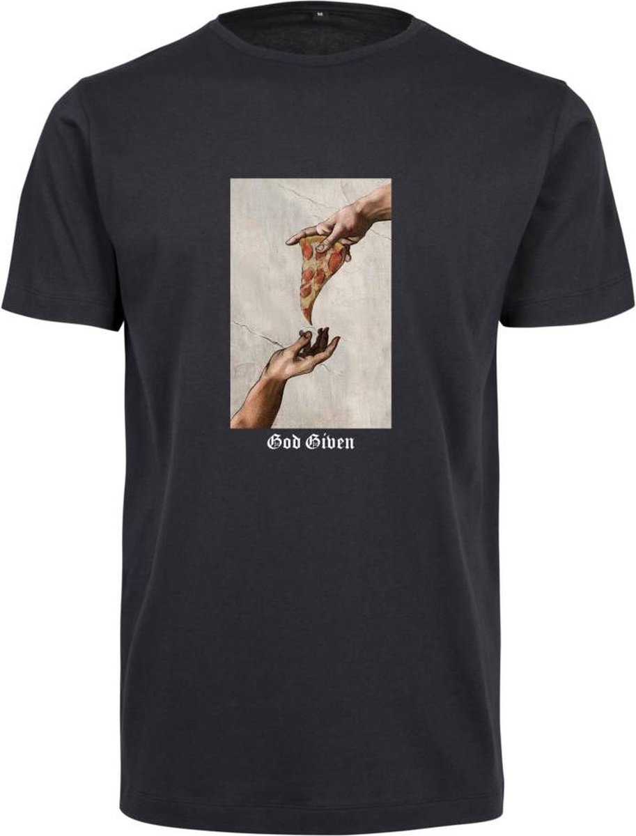 Mister Tee God Given Pizza Heren T-shirt M Donkerblauw