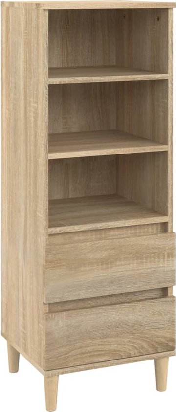Hoge kast 57x35x90 cm bewerkt hout zwart kopen