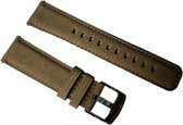 Bracelet Smartwatch - Convient pour Samsung Galaxy Watch 3 45 mm, Gear S3, Huawei Watch GT 2 46 mm, Garmin Vivoactive 4, bracelet de montre 22 mm - Cuir - Fungus - Grijs, boucle noire