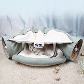 Opvouwbare Cat Bed Huis Interactieve Kat Tunnel Speelgoed Kanaal Buis Kitten Cave Met Ballen Kussen Katten Accessoires
